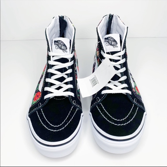 NEW Vans Sk8-Hi Garden Floral Shoes Black White - Picture 3 of 11